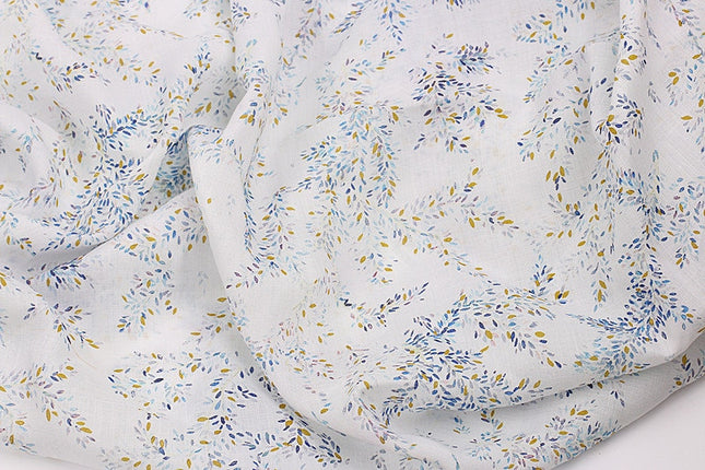 TIANYUAN - Flowers Print Ramie Fabric - 140cm wide by the Yard