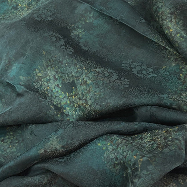 HLSUIFA - Handmade 25 Momme HUALUO Jacquard Mud Silk Fabric (Openwork texture) - 112cm by the Yard