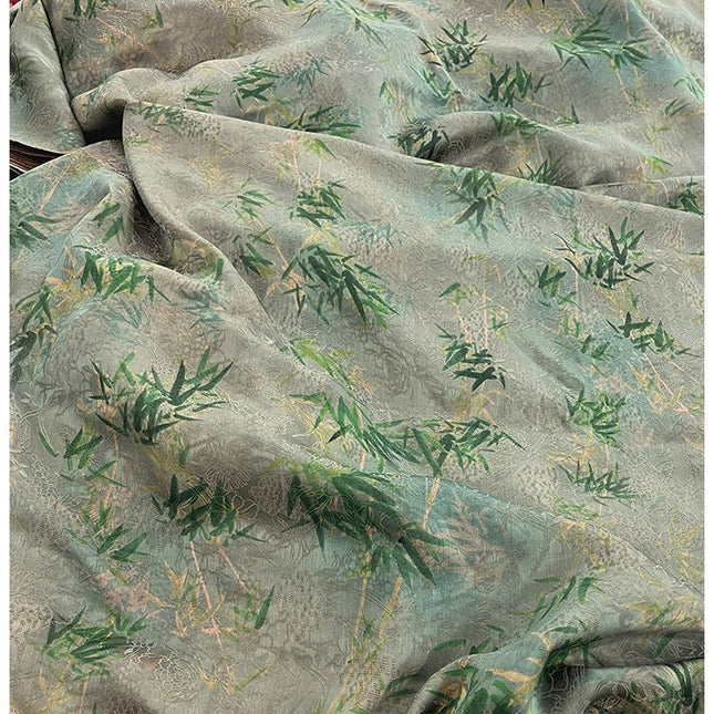 HLLUOZU - Handmade 25 Momme HUALUO Jacquard Mud Silk Fabric (Openwork texture) - 115cm by the Yard