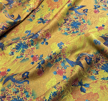 HLHUAFEN - Handmade 25 Momme HUALUO Jacquard Mud Silk Fabric (Openwork texture) - 112cm by the Yard