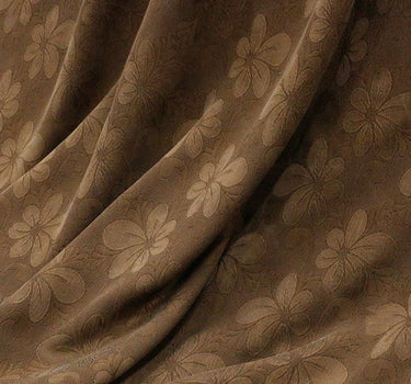 HLYANSES - Handmade 18 Momme HUALUO Natural-colored Flowers Jacquard Mud Silk Fabric (Openwork texture) - 140cm by the Yard