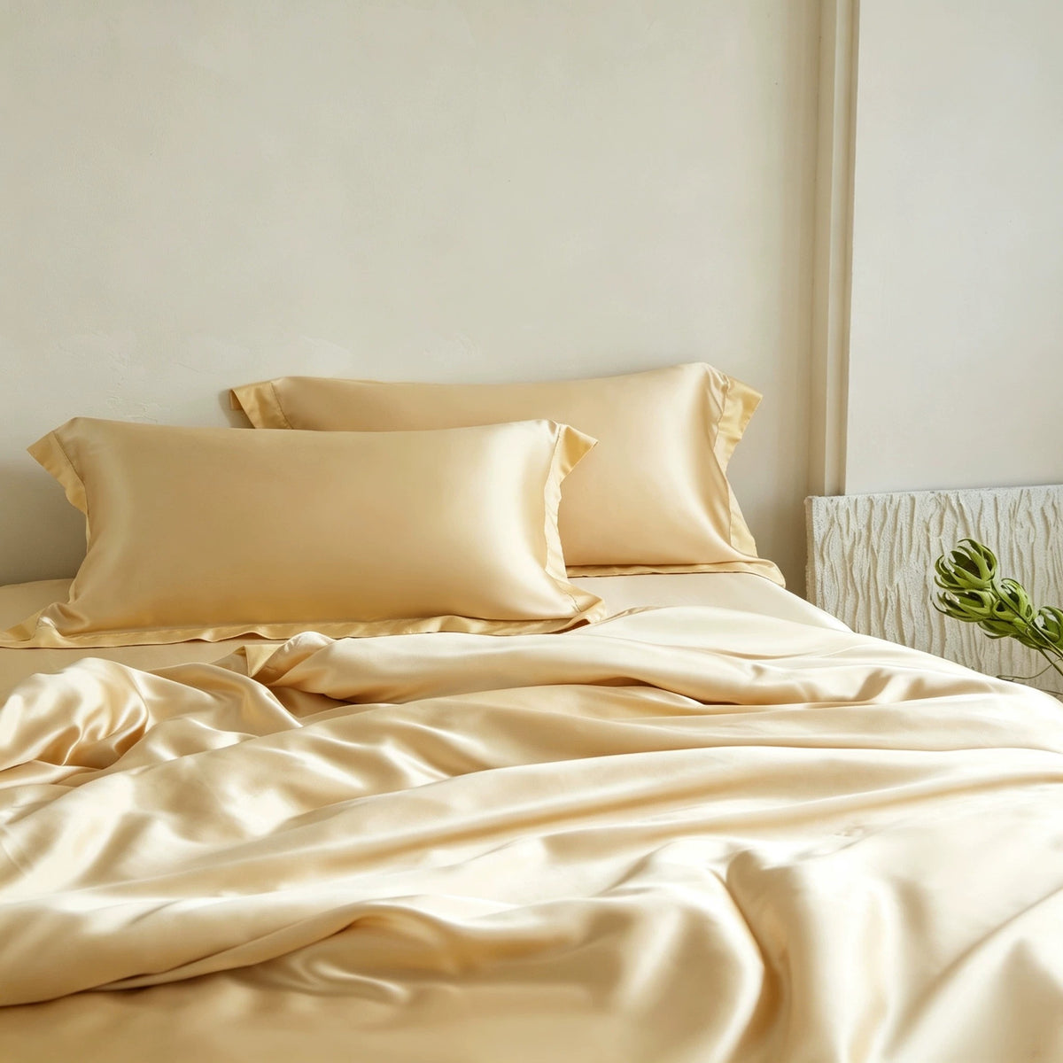 CREAM GOLD 100% Silk Bedding set
