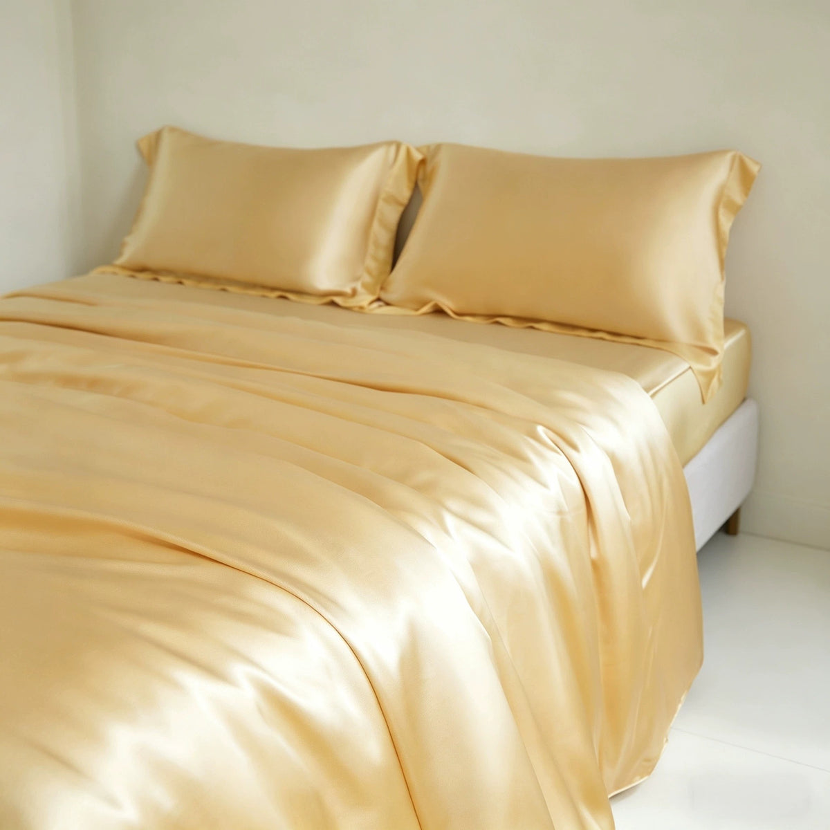 CREAM GOLD 100% Silk Bedding set