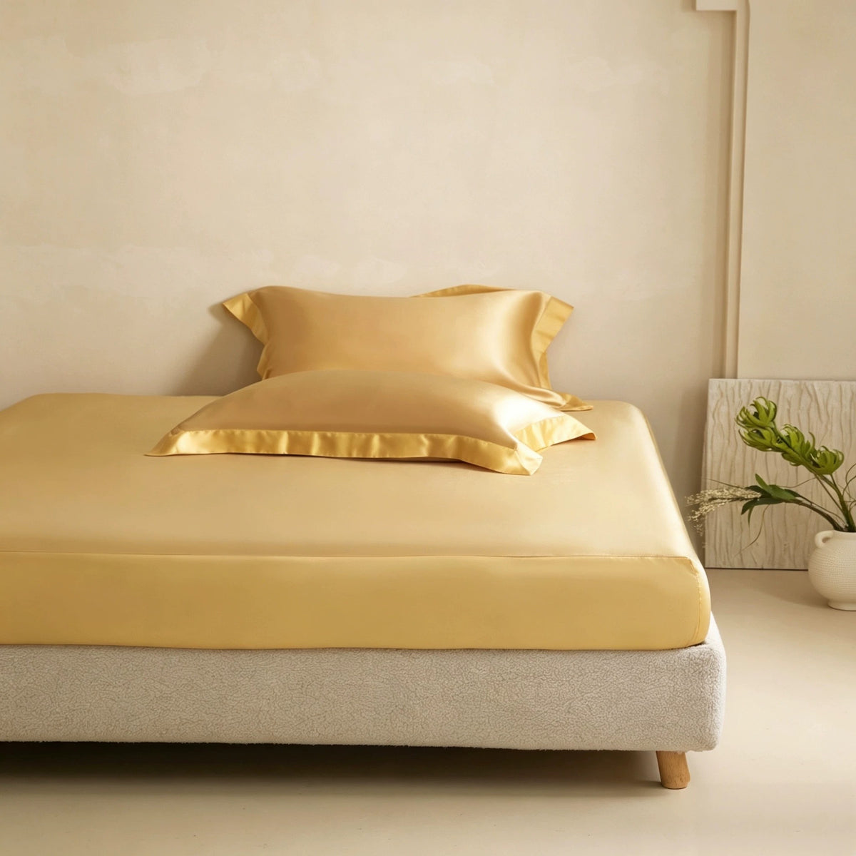 CREAM GOLD 100% Silk Bedding set