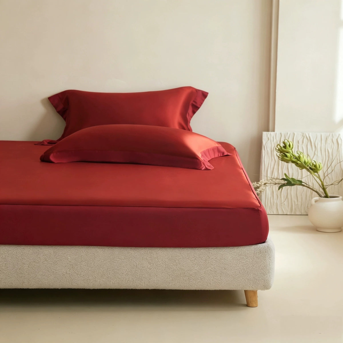 ROSE RED 100% Silk Bedding set