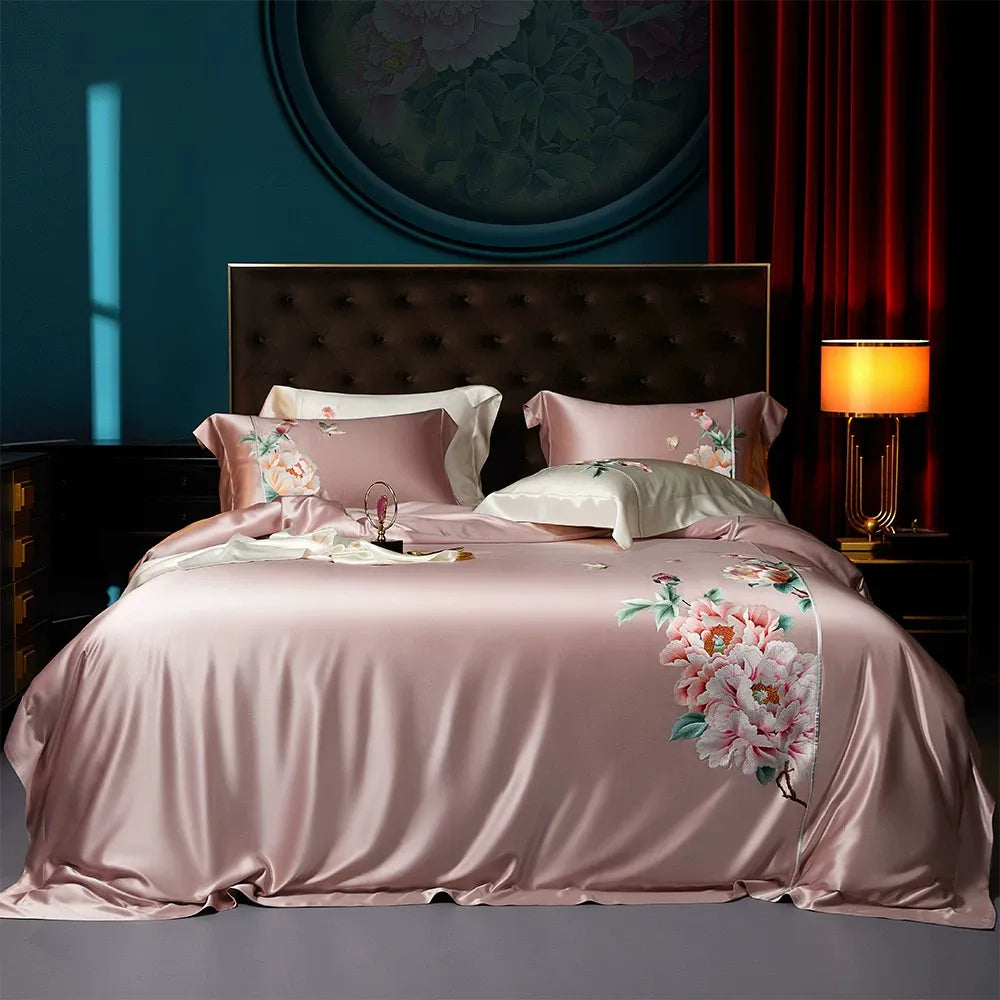 35 Momme Lotus Pink Silk Bedding Set