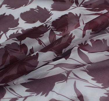 FENGYE - 8 momme Floral Print Silk Organza Fabric - 104cm wide by the Yard