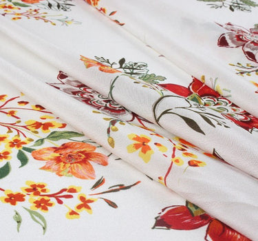 YUNWEI - 12 momme Floral Print Silk Crepe de Chine Fabric - 140cm wide by the Yard