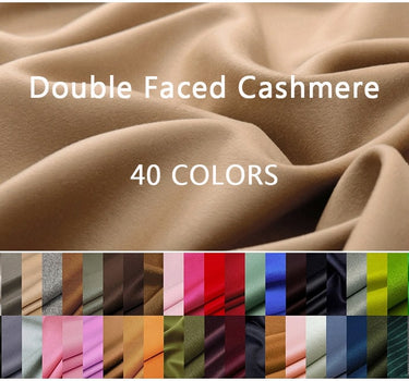 40 Colors - Double Faced Cashmere Wool Fabric - 150cm wide by the Yard