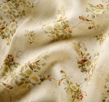 BAINIAO - Vintage Style Floral Printed 42 Thread Count Ramie Fabric - 140cm wide by the Yard