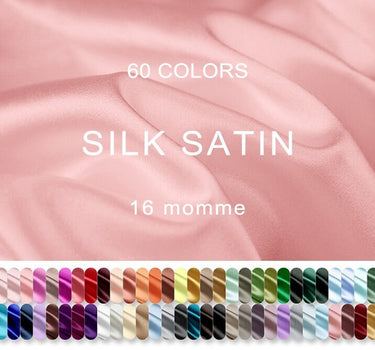 16 Momme Silk Satin 60 Colors Silk Charmeuse Fabric - 114cm by the Yard