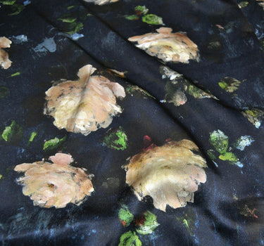 QIANGWEI - 20 momme Rose Print Charmeuse Silk Satin Fabric - 138cm wide by the Yard