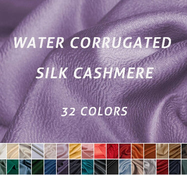 32 Colors Double Faced Water Corrugated Silk Cashmere Wool Fabric - 150cm wide by the Yard