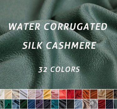 32 Colors Double Faced Water Corrugated Silk Cashmere Wool Fabric - 150cm wide by the Yard