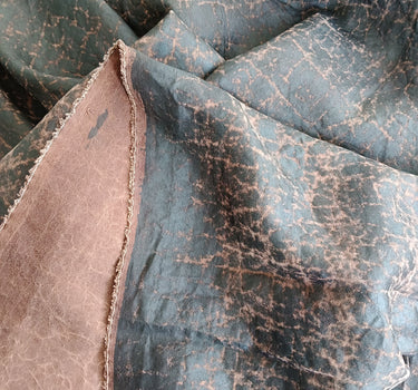 YUANSE - 26 Momme Black Brown Tortoise Crack Handmade Mud Silk Fabric - 110cm wide by the Yard