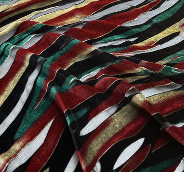 CAITIAOWEN - Burnout Silk Velvet Fabric - 114cm wide by the Yard