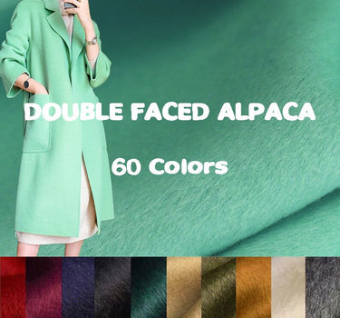 60 Colors - Double Faced Alpaca Wool Fabric - 150cm wide by the Yard