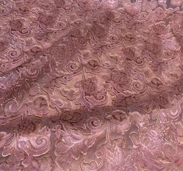 HJIANHUA - Handmade Plant Dye HongYunSha Silk Special Cut Flower Fabric - 135cm wide by the Yard