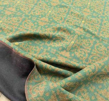 TENGGE - 40 Momme Vintage Style Printed Mud Silk Fabric - 110cm wide by the Yard